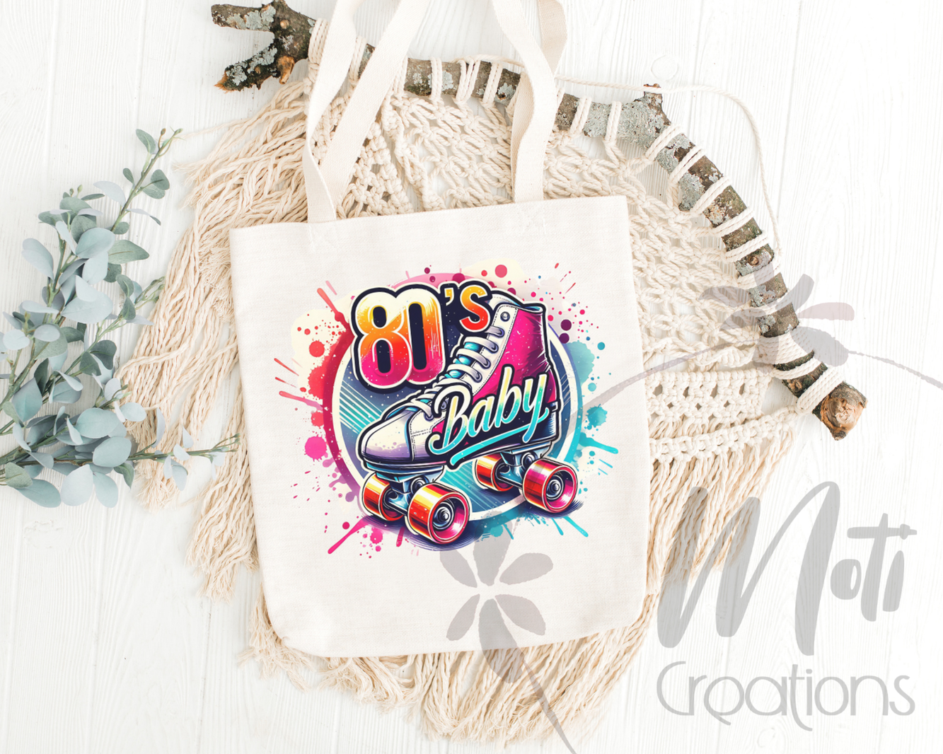 a tote bag sitting on top of a table