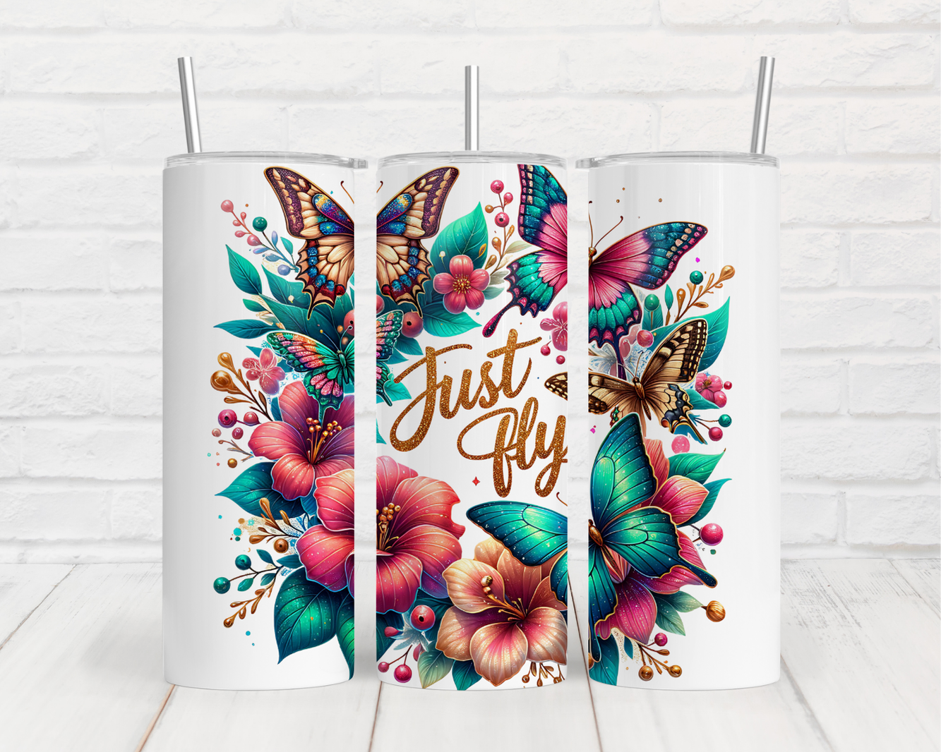 a couple of white tumbles sitting on top of a table