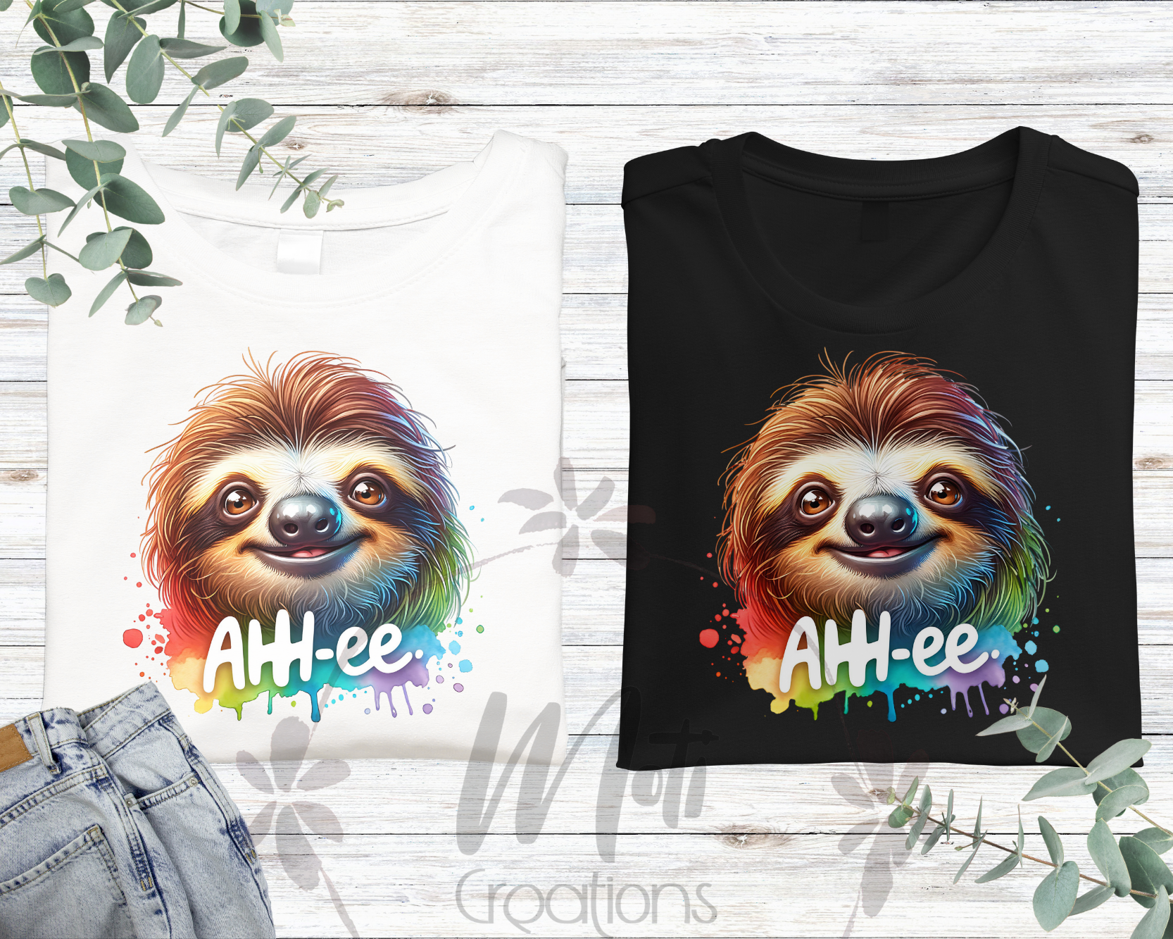 two t - shirts with a slotty face on them