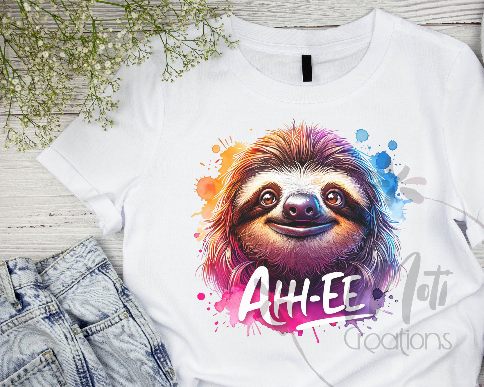 a t - shirt with a picture of a slotty on it