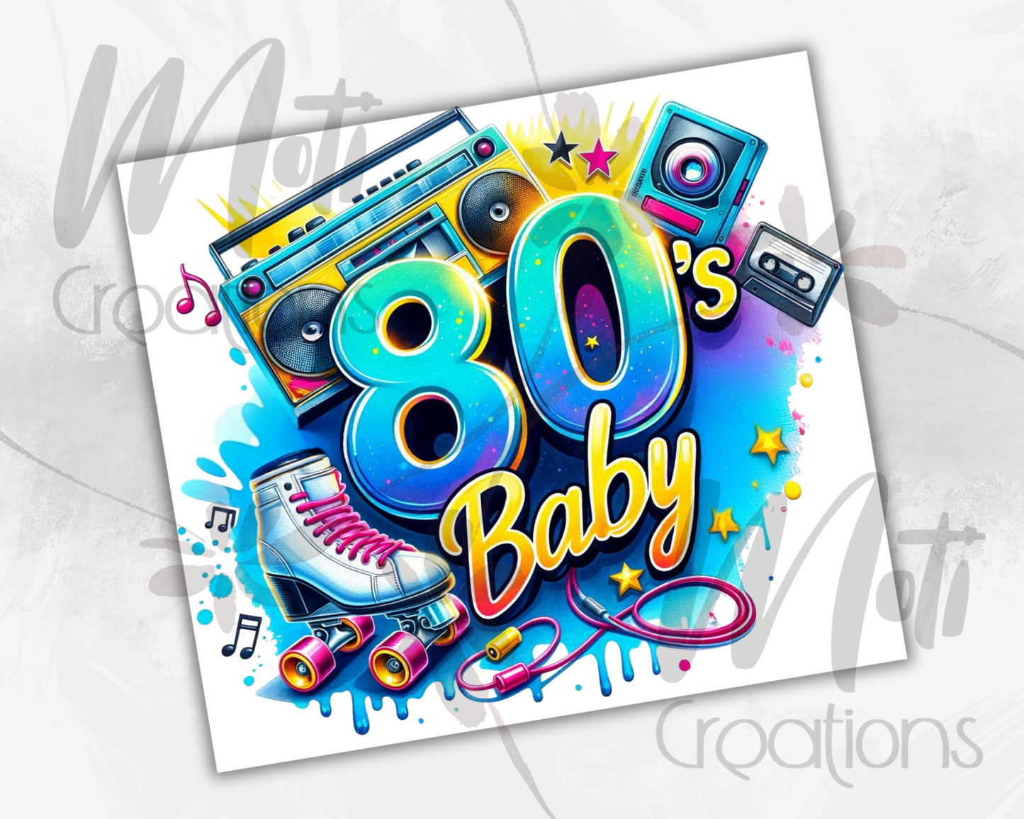 a birthday card with the words 80's baby on it