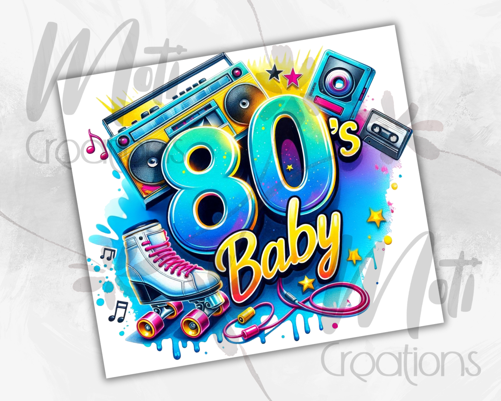 a birthday card with the words 80's baby on it