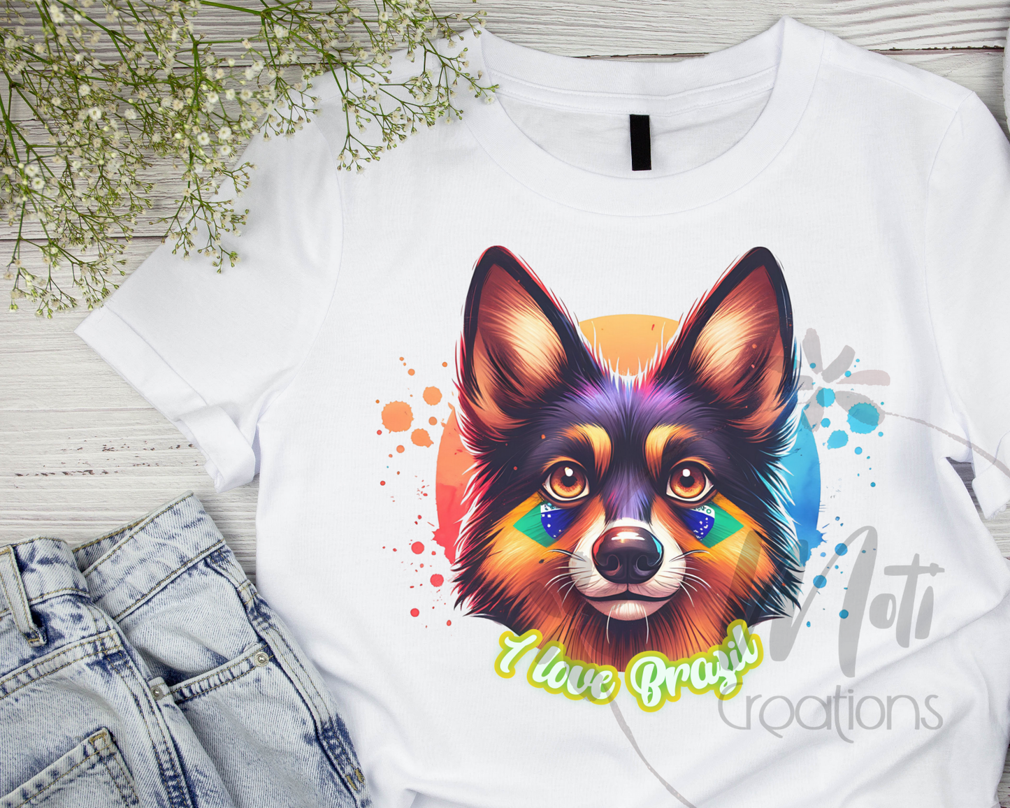 a t - shirt with a picture of a dog on it