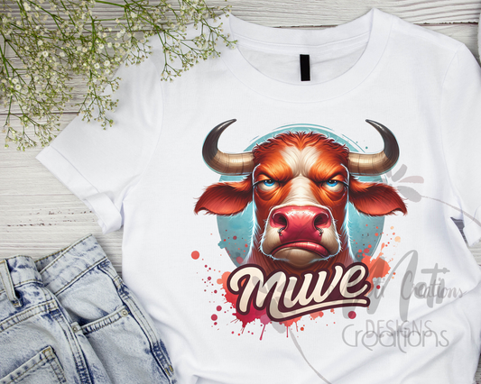 a t - shirt with a picture of a bull on it
