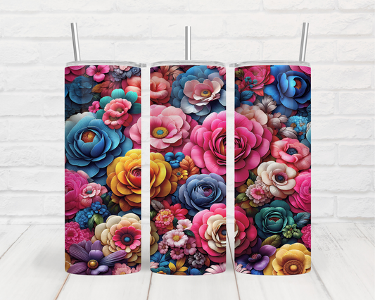 a couple of vases with flowers painted on them