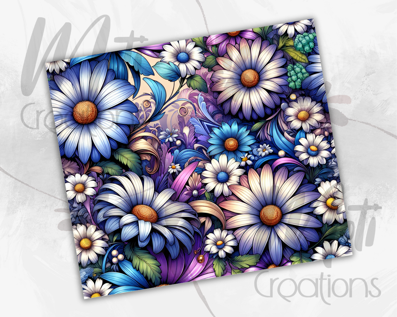 a painting of a bunch of flowers on a white background