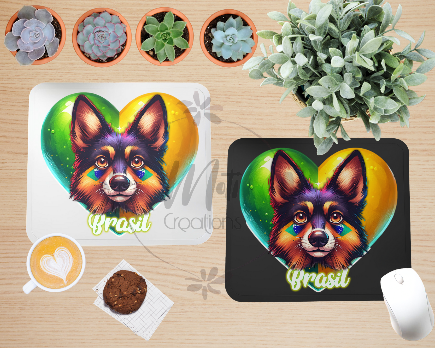 a picture of a dog with a heart on it