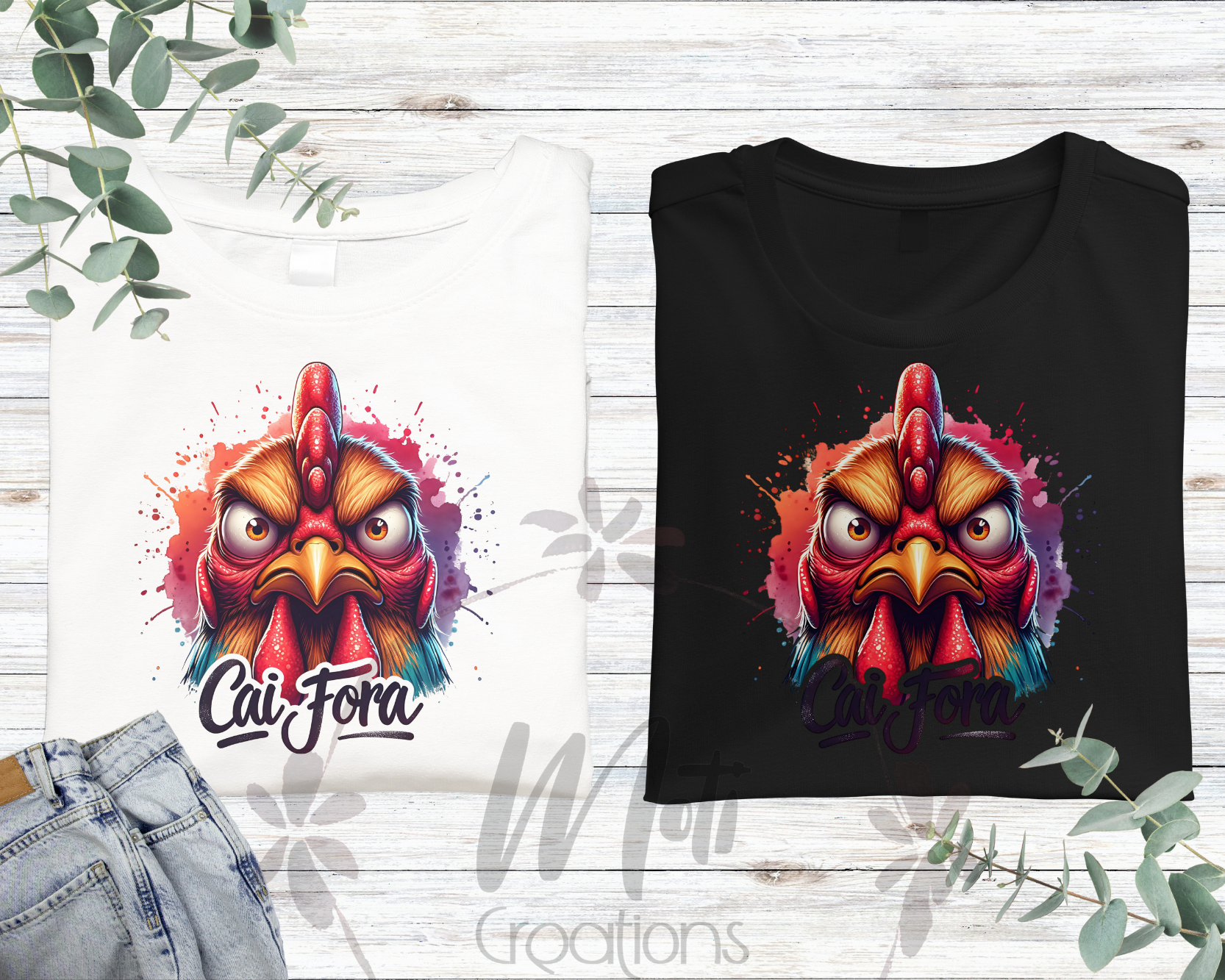 a pair of t - shirts with an image of an eagle