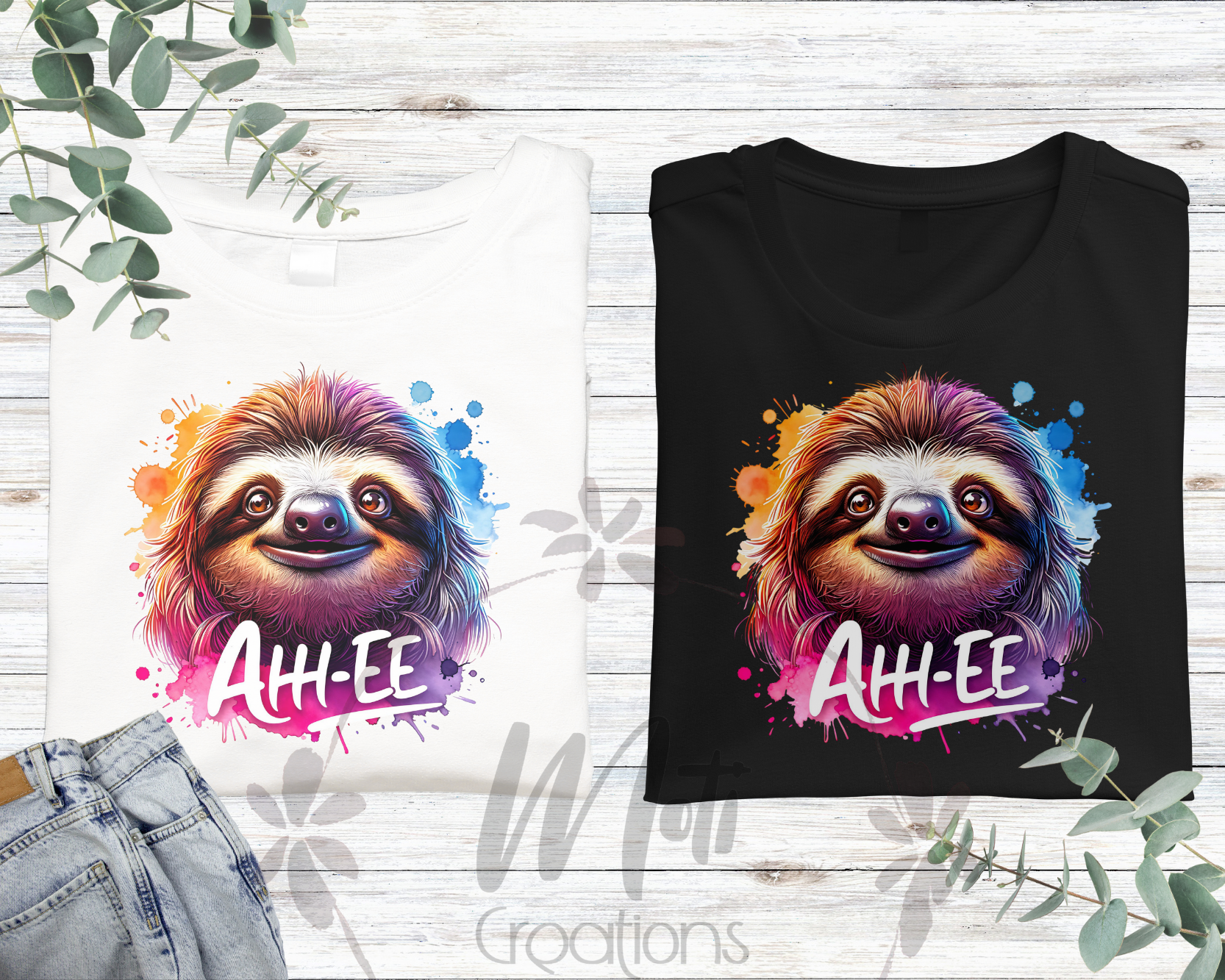 two t - shirts with a slotty face on them