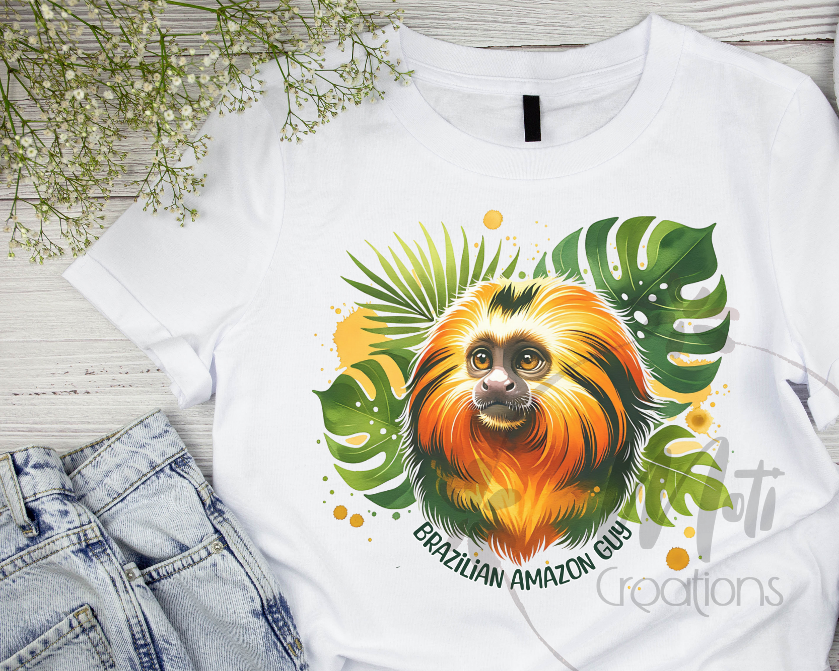 a t - shirt with a picture of a monkey on it