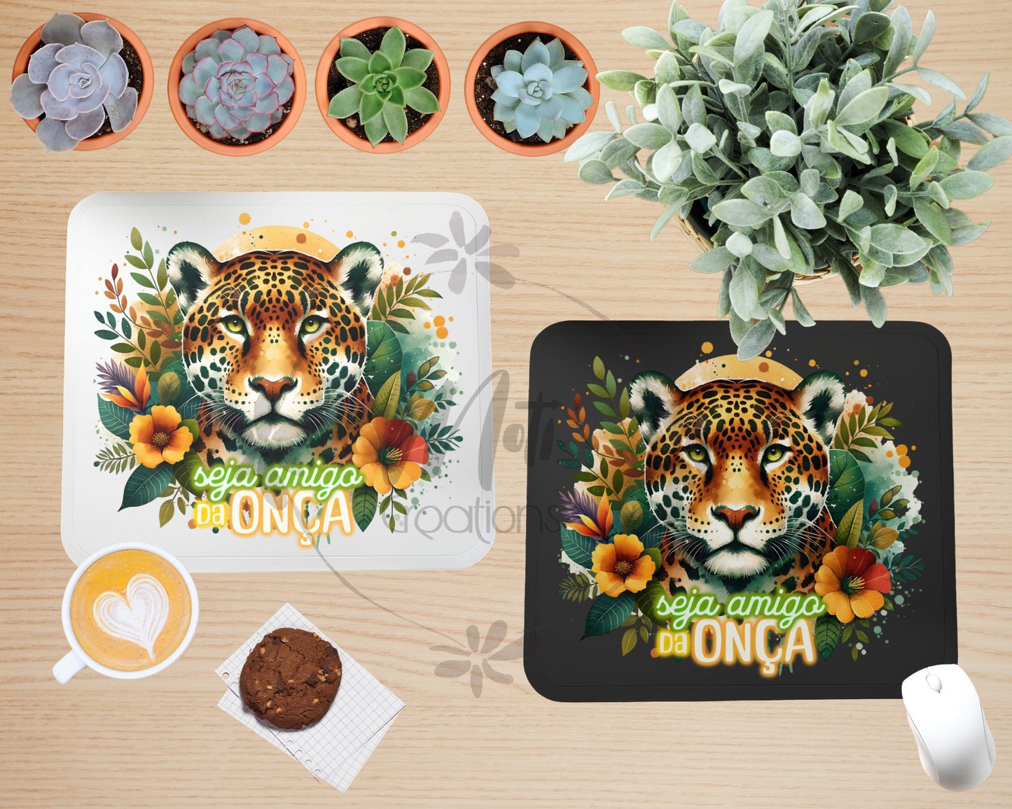 a picture of a place mat with a picture of a tiger